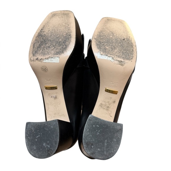 Gucci Black Marmont Leather Platform Loafers - Picture 8 of 9